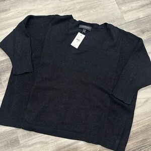 NWT Lane Bryant Black Shimmer Knit Top